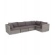 Плетеный модульный диван "Лунго", цвет серый (гиацинт)