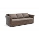 Плетеный трехместный диван "Капучино" коричневый (гиацинт)