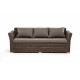 Плетеный трехместный диван "Капучино" коричневый (гиацинт)