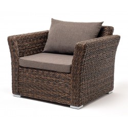 Плетеное кресло "Капучино" коричневое (гиацинт)